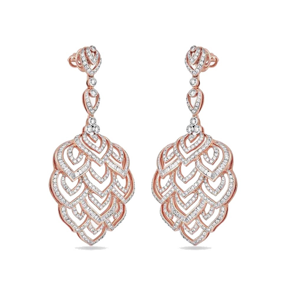 Diamond Yellow Gold 22kt Dangle Earring