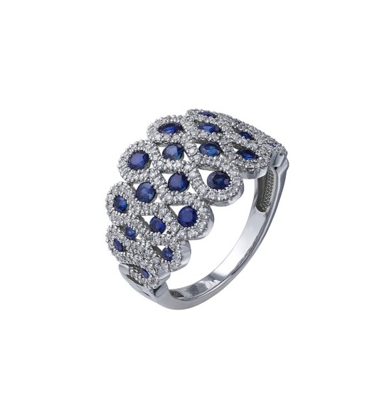Esra Floral Diamond Pendant Set White Gold
